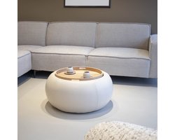 DÉJA Living Salontafel Draby - Rond Beige/Naturel - Incl. Opbergruimte - 73cm