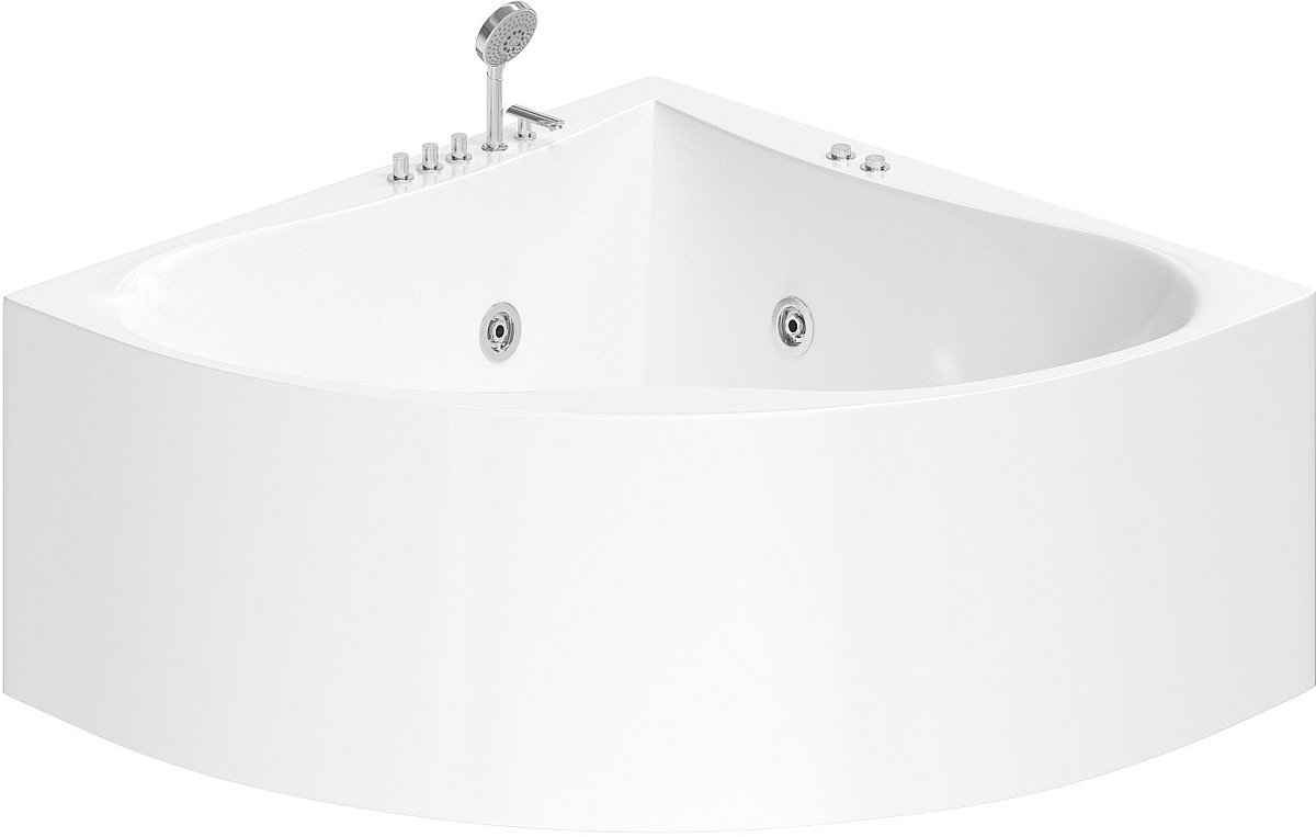 Vente-unique Hoekbadkuip AGYNESS - 263L - 135 x 135 x H57 cm