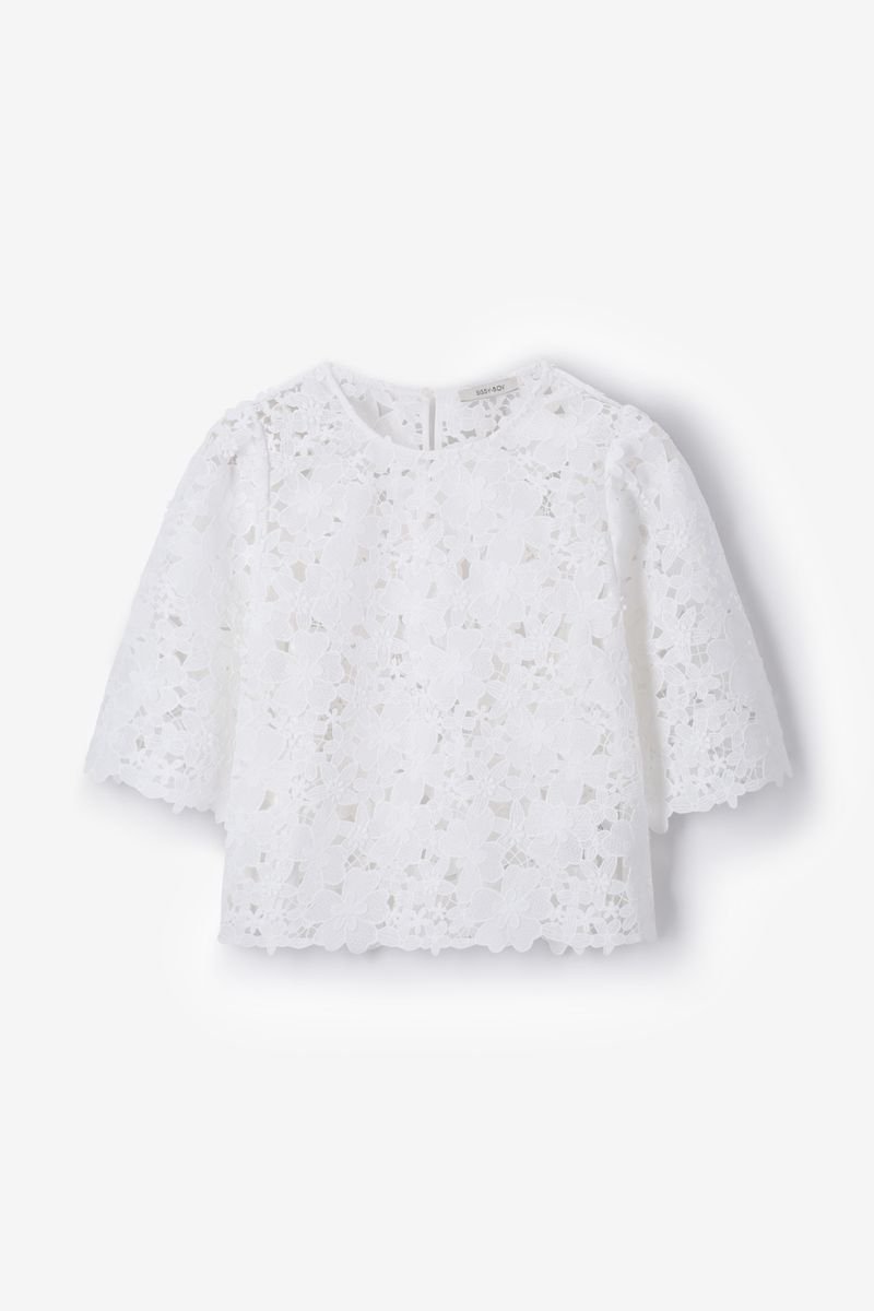 Sissy-Boy - Witte opengewerkte top