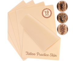 Namajunas - Tattoo oefenhuid dubbelzijdig - Siliconen Nephuid Tatoeage - Kunsthuid tattoo set - 10 stuks - Voor beginners ervaren tatoeëerders - 14,5 cm × 18,8 cm × 1 mm
