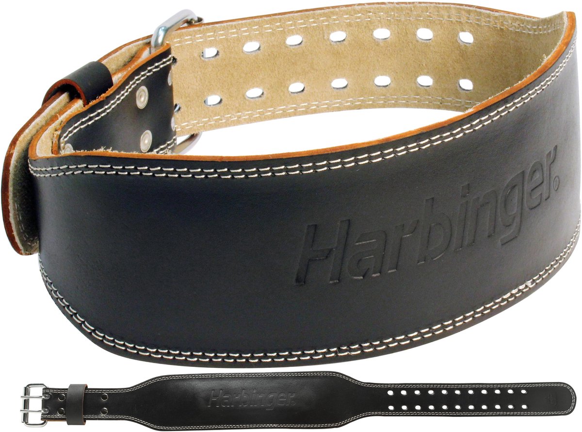 Harbinger - Pro Powerlift Riem - Gewichthefriem Van Leer - Maat S - 58-73.7 cm - Zwart 10cm