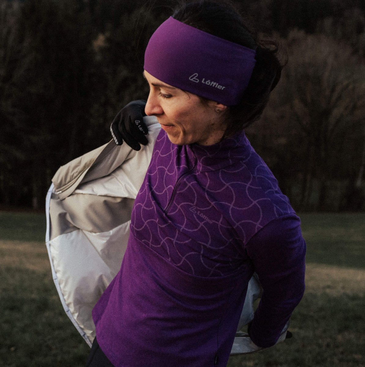 Loeffler shirt voor dames lange mouwen W Midlayer Hywa Grace Transtex® - Paars