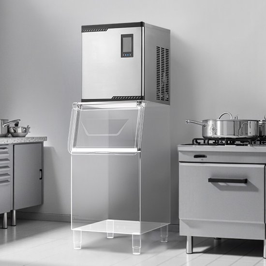 Commerciële ijsblokjesmachine - Hoofdeenheid - 136 kg/dag Capaciteit - RVS Behuizing - Slim Bedieningspaneel - Zelfreinigend - Instelbare Ijsdikte - Zonder Opslagbak van Merkloos — afbeelding 2