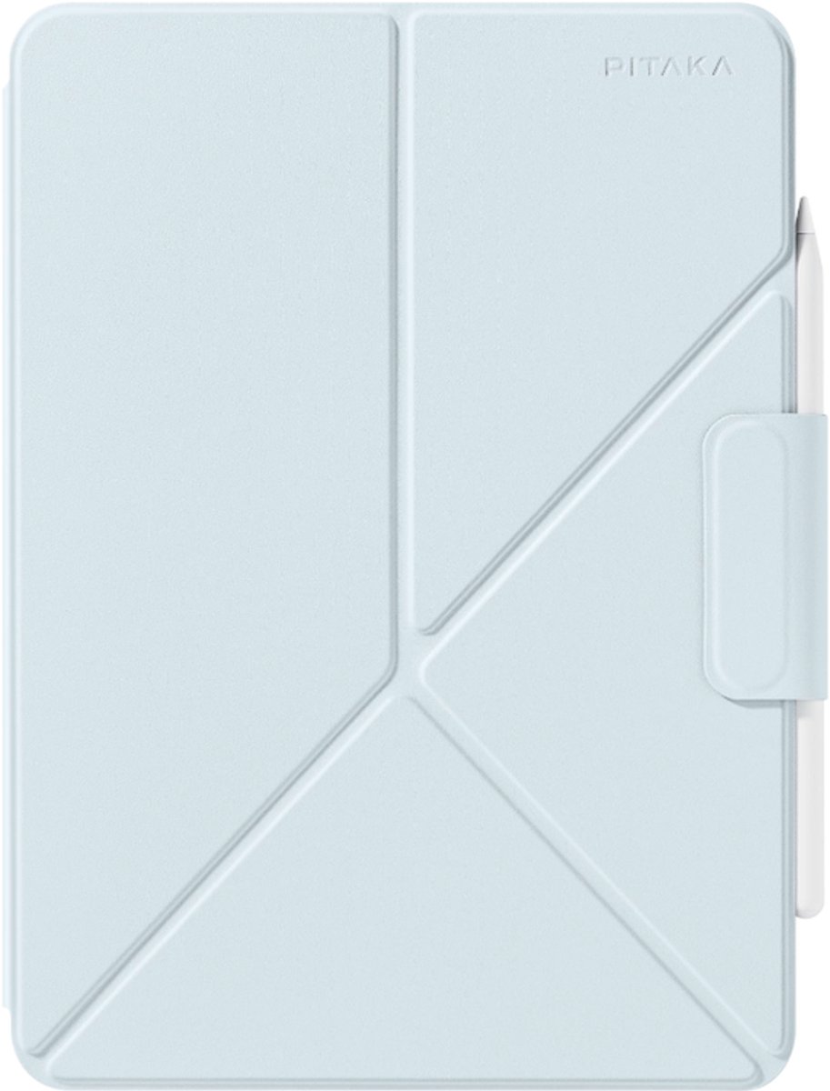 Pitaka MagEZ Folio hoesje 2 iPad Air 11 (M2-M4) – Eenvoudig schakelen tussen landschap- en portretmodus – Vier standen voor optimale kijk- en typposities – Verborgen, ingebouwde penhouder voor veilige opslag van je stylus - Blauw