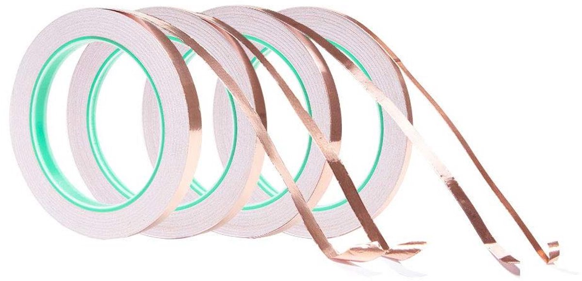 Allecta - Bruin Koperfolie Tape 5/6/8/10mm - EMI Afscherming Solderen Aarding DIY Circuit