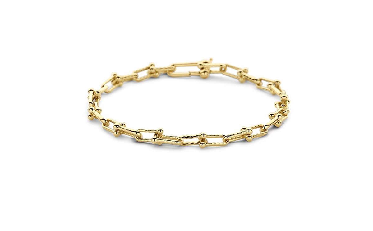 14krt. Gouden schakelarmband 19cm