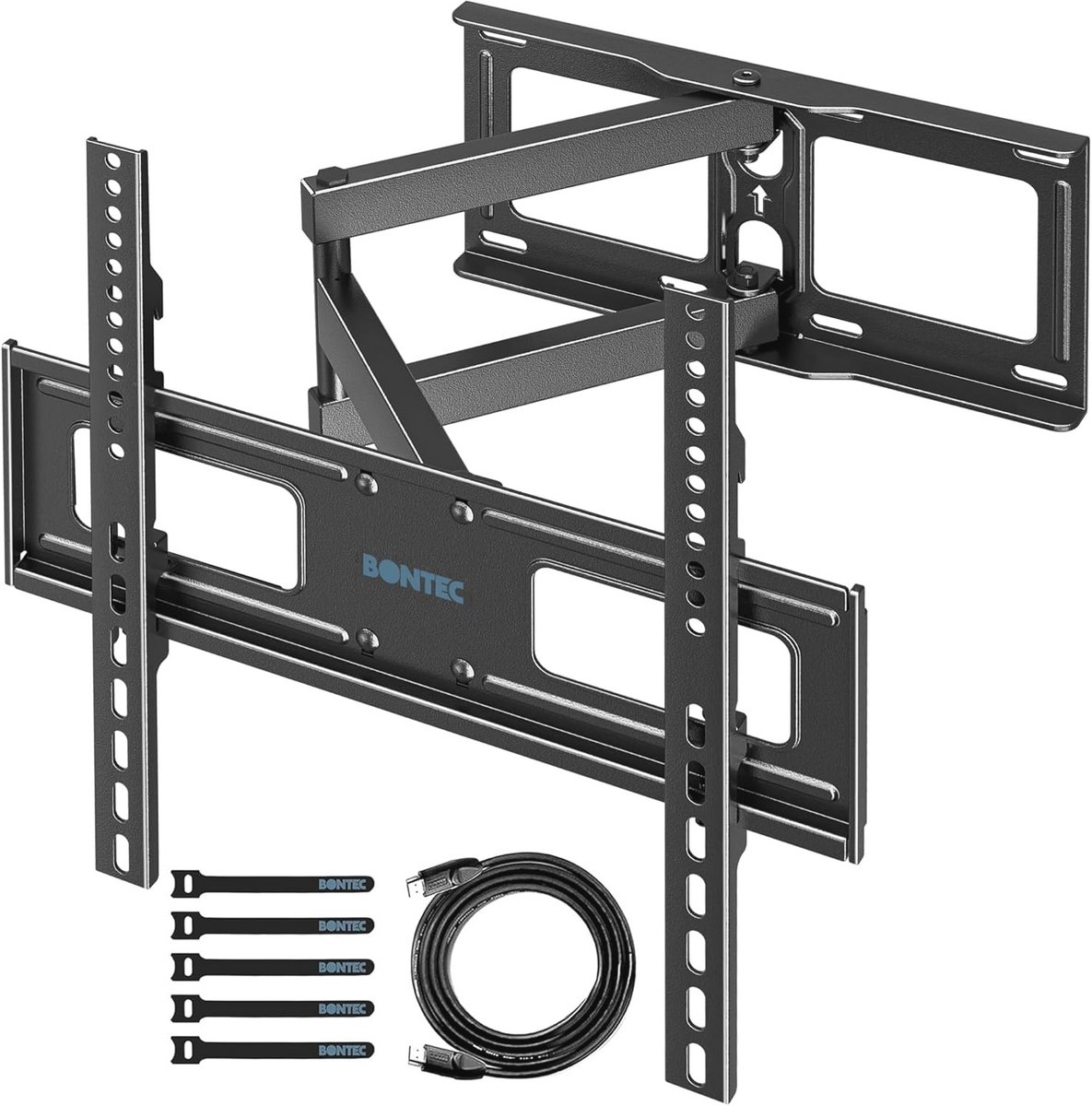 Verstelbare TV muurbeugel voor 26-60 inch, bundel met HDMI-kabel en accessoires