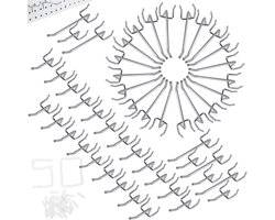 Famanu - Set 50 haken voor gatenwand 25 mm geschikt voor supermarkten bouwmarkten werkplaats