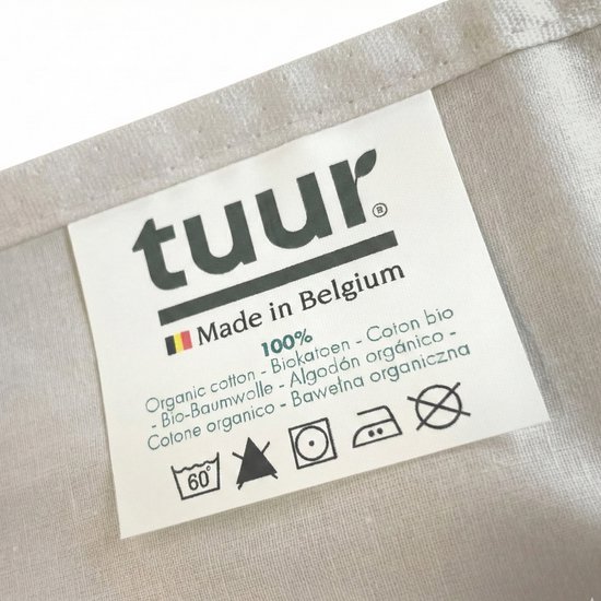 Housse de couette Tuur® 240x220 100% coton Bio - Gris Timeless - Certifiée GOTS - Avec empiècement goulot de bouteille