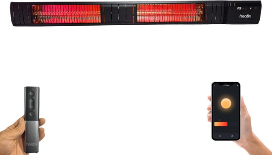 Heatix SMART Terrasverwarmer Elektrisch – Golden Shadow – Infrarood – Wandmodel – 3000W – App-bediening – 9 standen