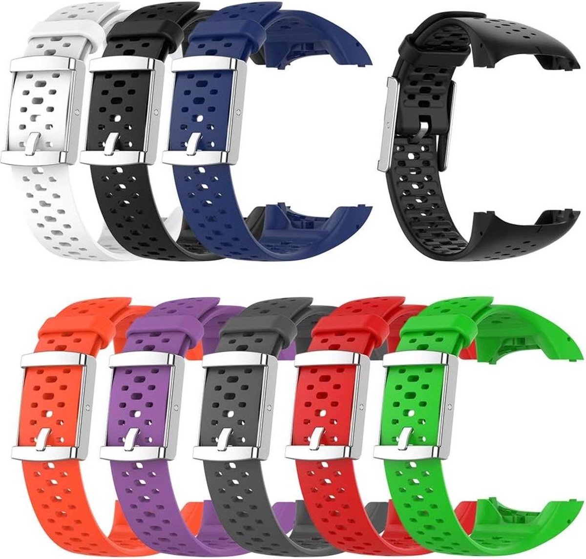 Allecta - Siliconen horlogeband voor Polar M400-M430 - Zacht, sportief, vervangend - meerdere kleuren - fitnesstracker - polsband set