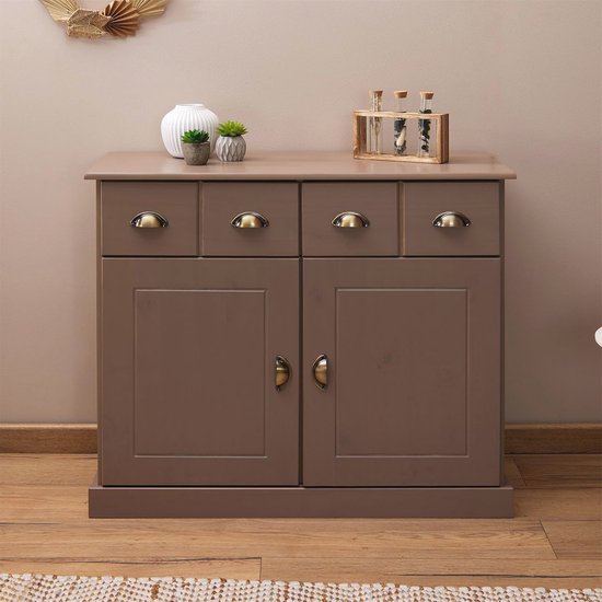 BDW Commode met 6 laden - Stijlvol, stevig en veelzijdig - Dressoir met opbergruimte Buffetkast - Dressoir ladekast – ladekast – 40x109x35 cm – Wit