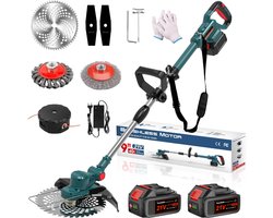 750W 4-in-1 accugrastrimmer met 2 accu's