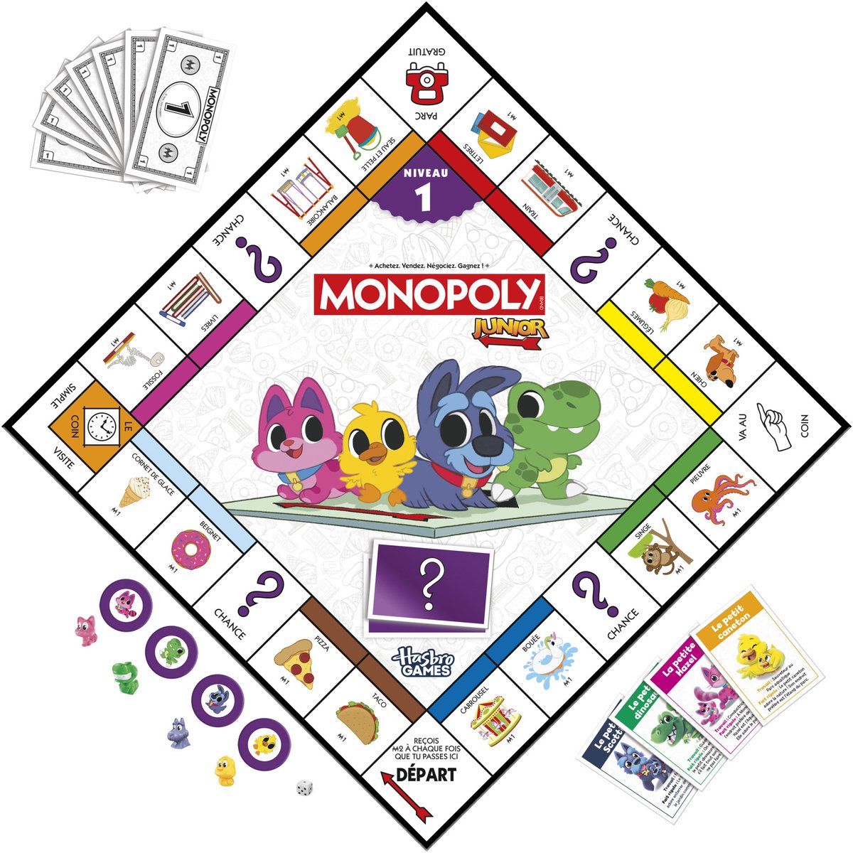 Monopoly Junior-bordspel - 2 spellen in 1 - Fransie Editie — afbeelding 4