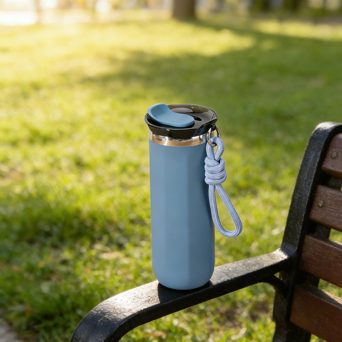 Thermosbeker - Vacuüm Geïsoleerde Koffiemok - Dubbelwandige RVS Reismok - Koffiebeker To Go - Travel Mug voor Koffie en Thee - Lekvrije Beker met Drinkdeksel - Theebeker - Makkelijk Reinigen - Voor Onderweg Kantoor en Auto - 500 ML - 17 fl oz - Blauw — cadeau in Koken & Dineren - foto 4