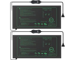 Set van 2 Verwarmingsmatten met Thermostaat voor Zaailingen, Huisdieren en Reptielen - Temperatuurregeling en Snelle Verwarming