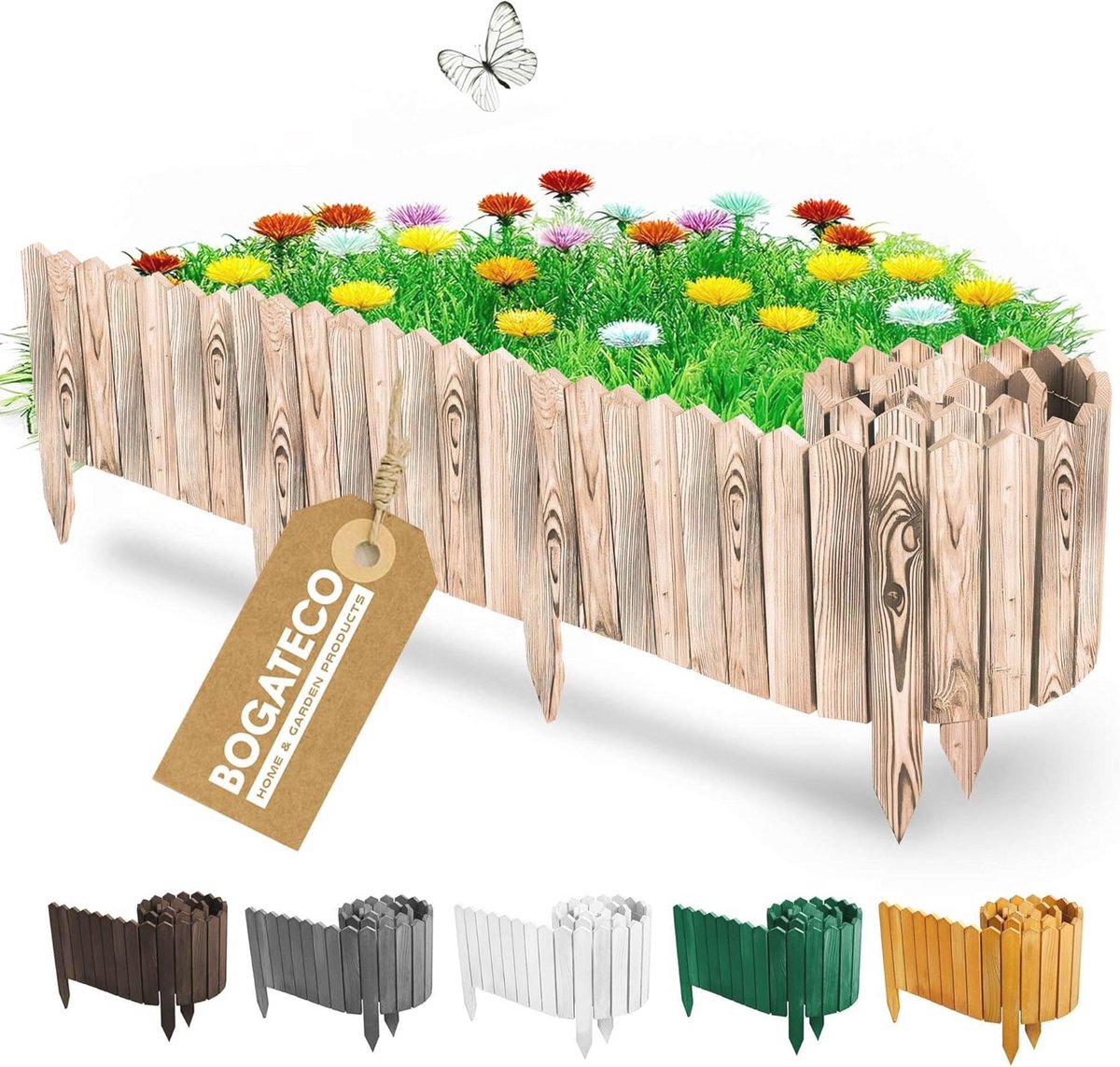 Houten Bedborder 20 cm Hoog en 200 cm Lang - Flexibele Rolborder voor Padafbakening