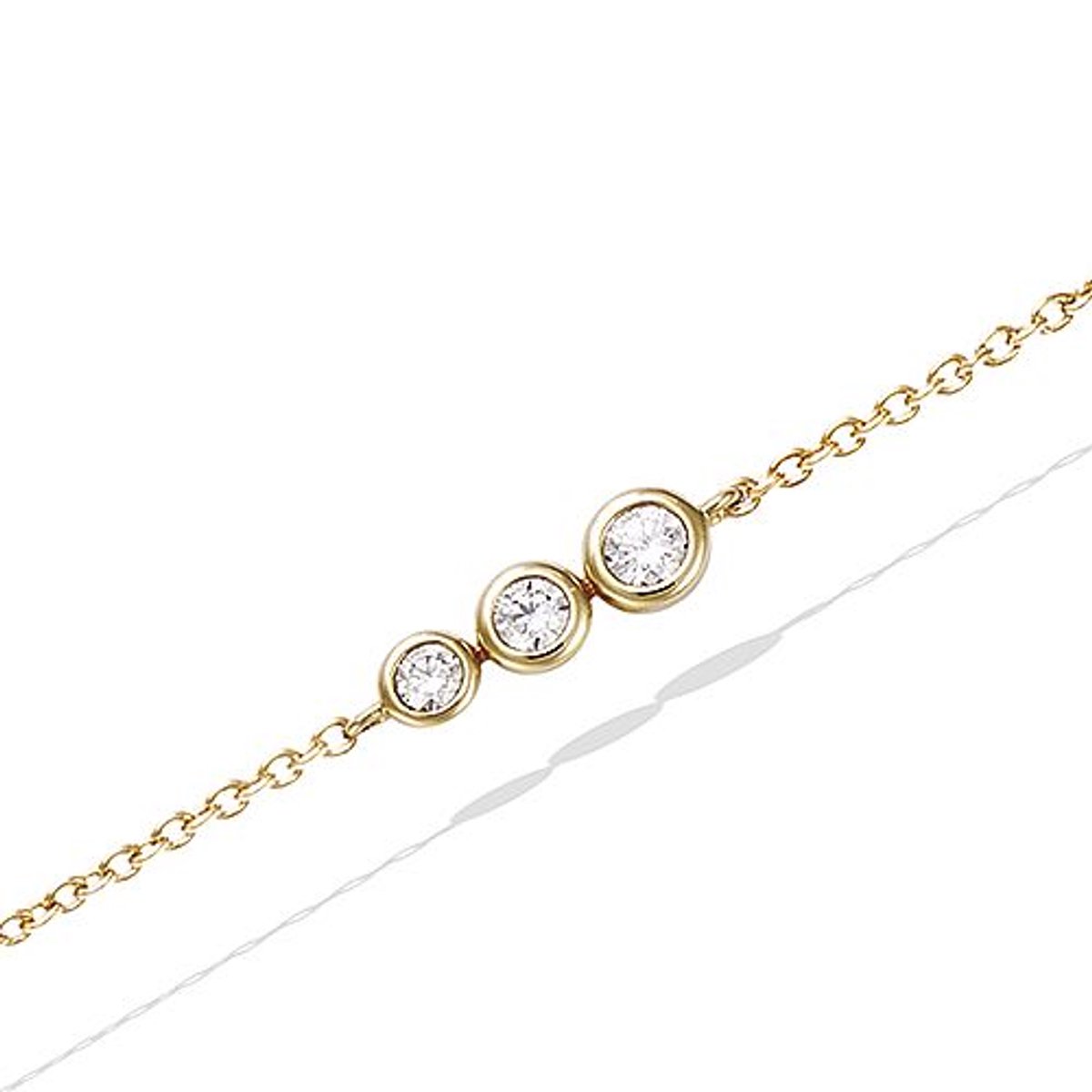 CHIVAL Armband 18K Verguld Goud "Trio Spark" – Luxe, Hypoallergeen, Zirkonia, Rondjes, Cadeau voor Haar, Liefde, Romantiek, Geschenkverpakking, Glimmend, Sieraad, Kerst
