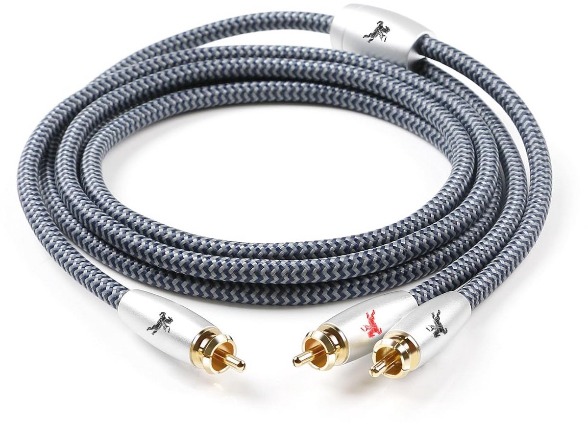 Subwoofer Kabel Cinch naar 2 RCA Audio Y Coaxiaal Digitaal Hoge Kwaliteit 1m