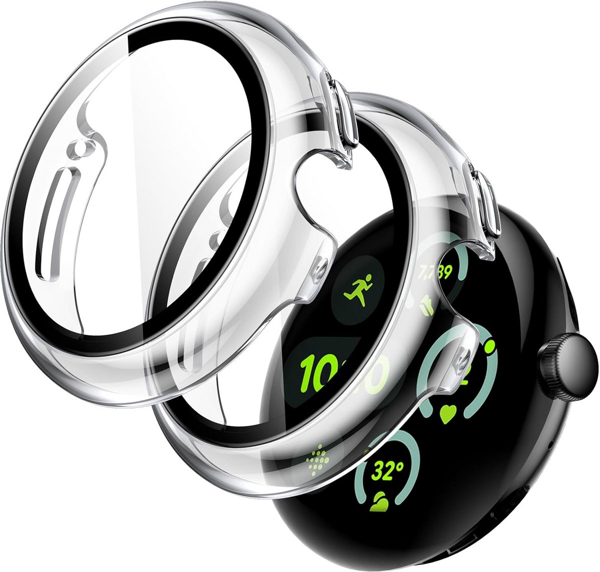 Beschermcase met Screen Protector voor Google Pixel Watch 3/2/1 41mm - 2 Stuks