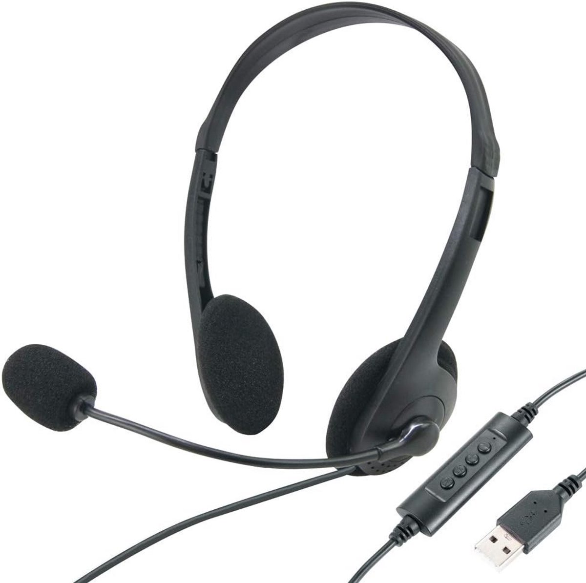 USB Headset met Roteerbare Microfoon - Zwart - Geschikt voor Gaming en Thuiswerken