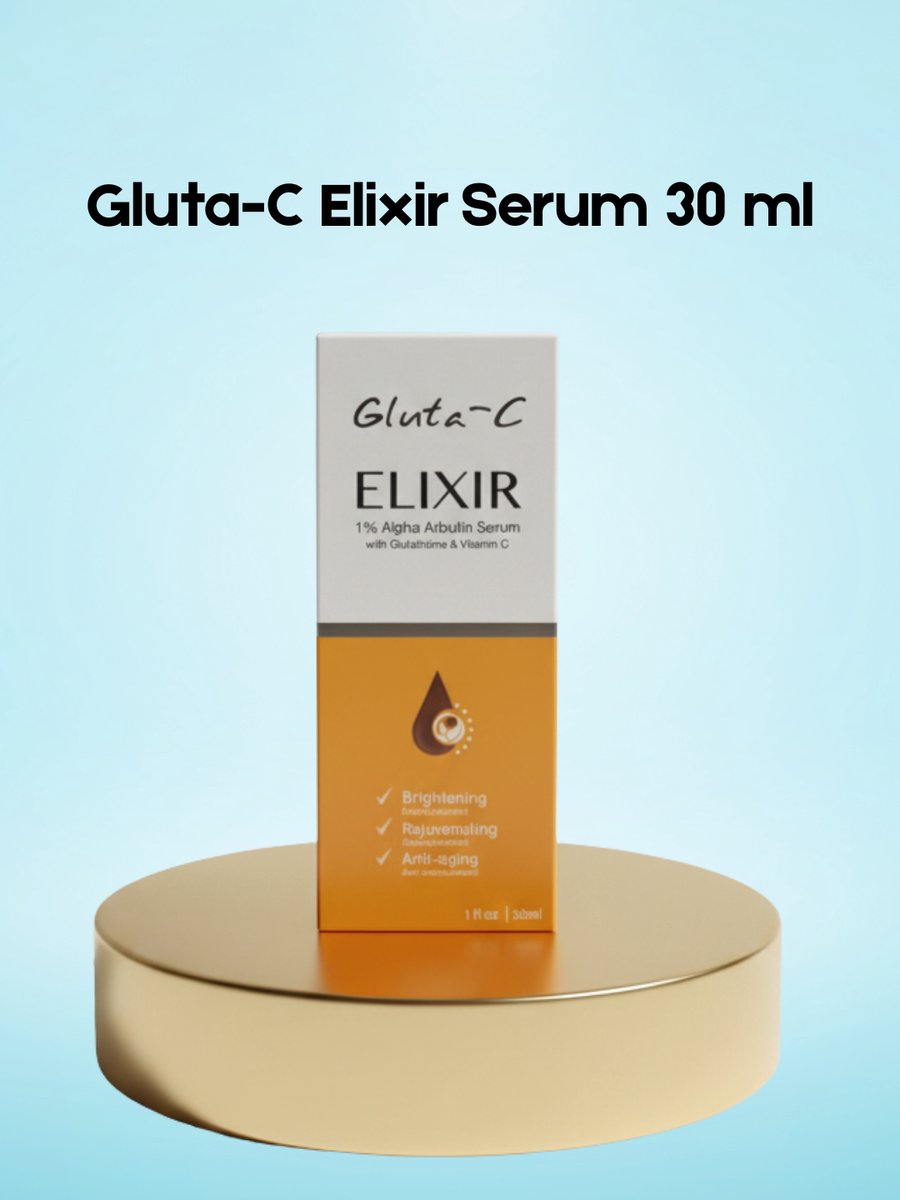 Gluta-C Elixir Serum – 30 ml – Verhelderend & Hydraterend Serum – Helpt Donkere Vlekken te verminderen, Egaliseert de Huidtint & Verfrist de Huid – Voor een Stralende, Gladde & Gezonde Teint