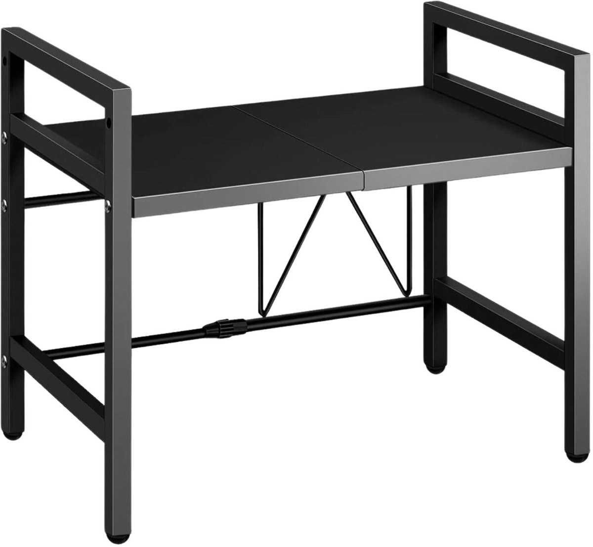 DoneMore® - magnetronrek - keuken opbergrek - uitschuifbaar verstelbaar - metaal roestbestendig - zwart - 42 tot 64 x 36 x 46 cm - ca. 3 kg