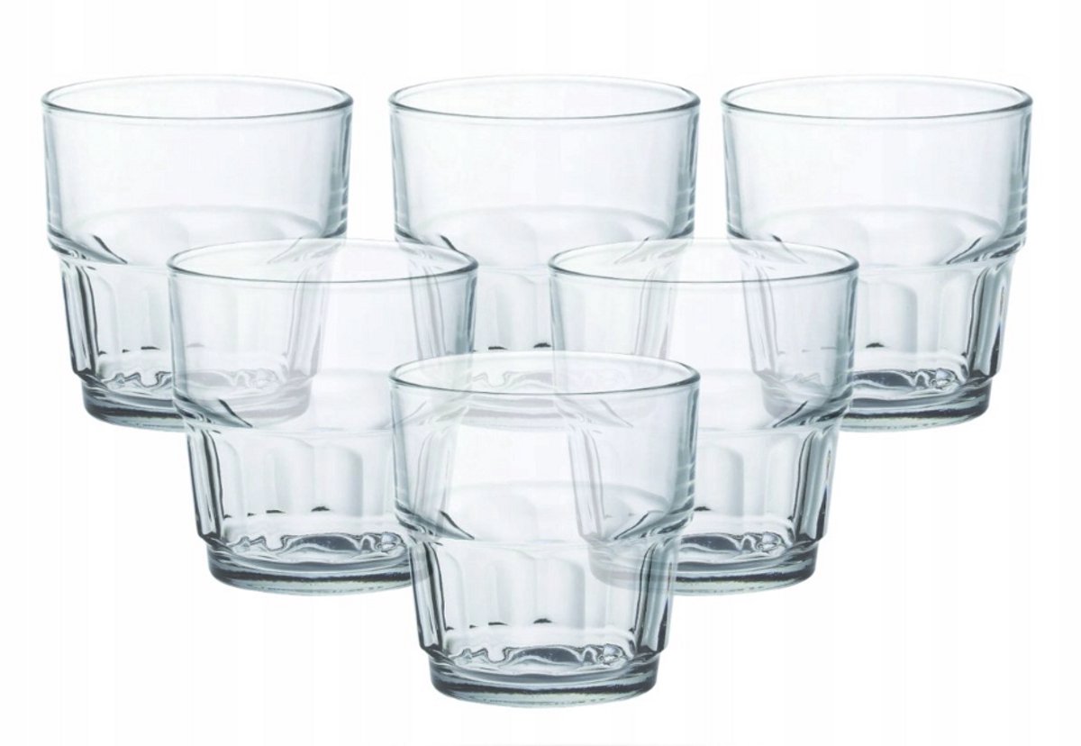 Lola Drinkglazen – Set van 6 × 200ml – Gehard Glas – Tijdloos Design – Gemaakt in Frankrijk – Voor Water, Sap & Dagelijks Gebruik