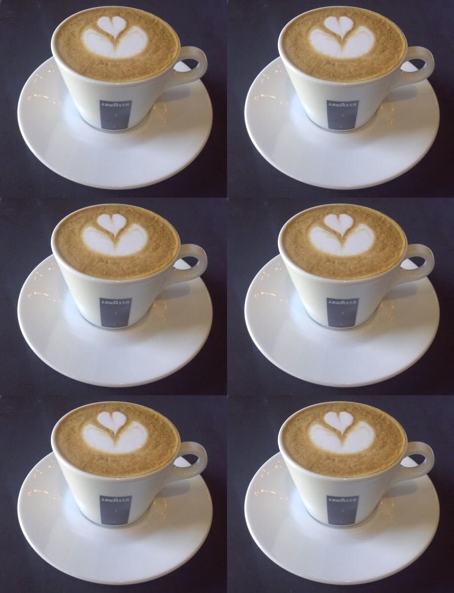 Porseleinen cappuccino kopjes en schotels 6-pack 5.5oz
