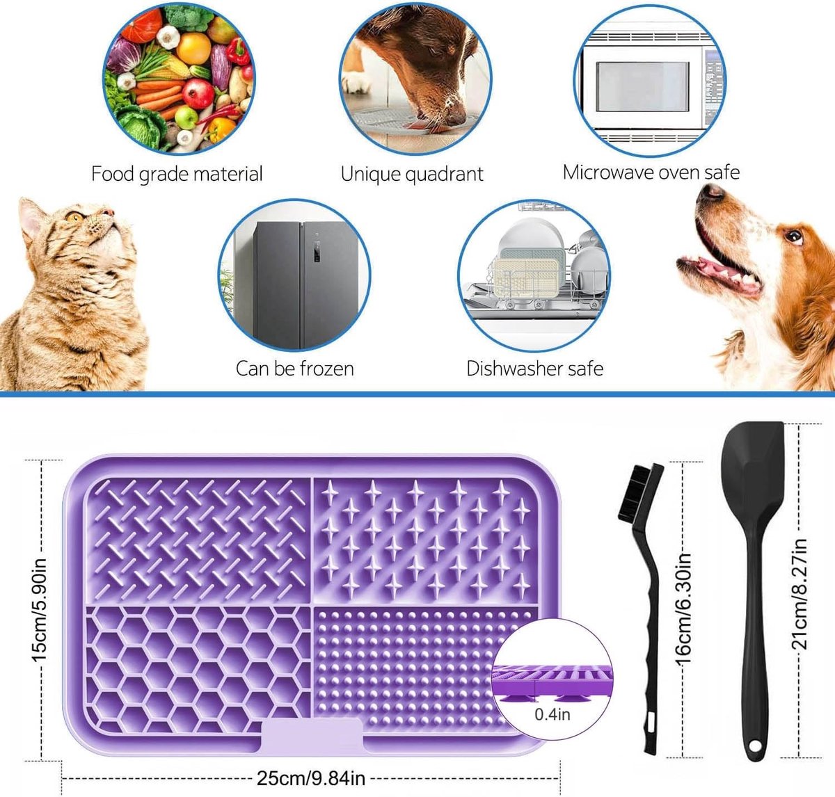 BOTC Likmat Hond met Silicone spatulas - Paars en Cyaan thumbnail 4