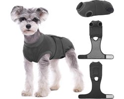 Hond Chirurgisch Herstelpak Grijs - Verstelbaar Post-Operatie Onesie Lichaamsvest voor Teef en Reu