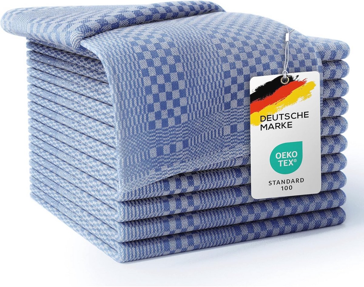 Set van 10 Theedoeken - Zachte, Absorberende Katoenen Keukenhanddoeken 50x70cm