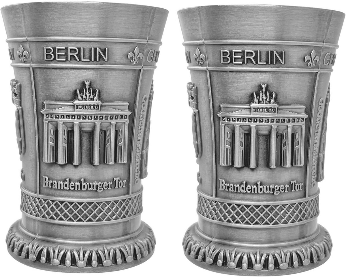 Set van 2 Berlijn Souvenir borrelglazen in metaal