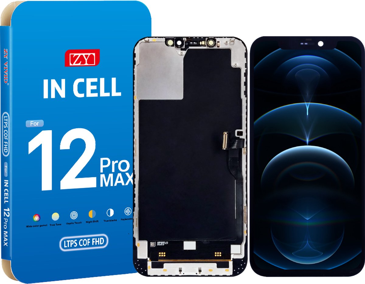 ZY Incell COF LCD scherm voor iPhone 12 Pro Max – groot & helder – IC overzetbaar