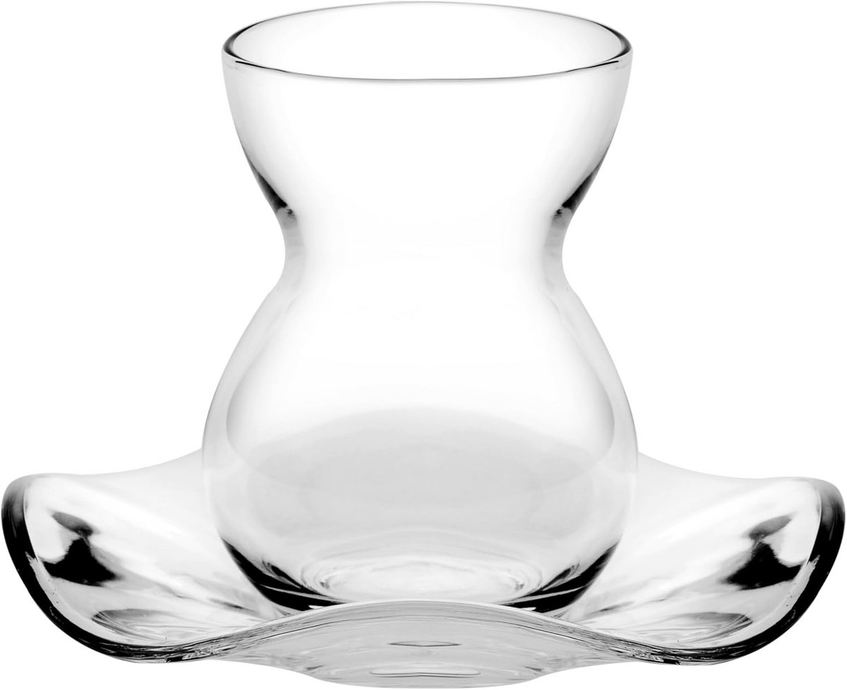 Set van 6 moderne theeglazen met schoteltjes - Perfect voor elke gelegenheid