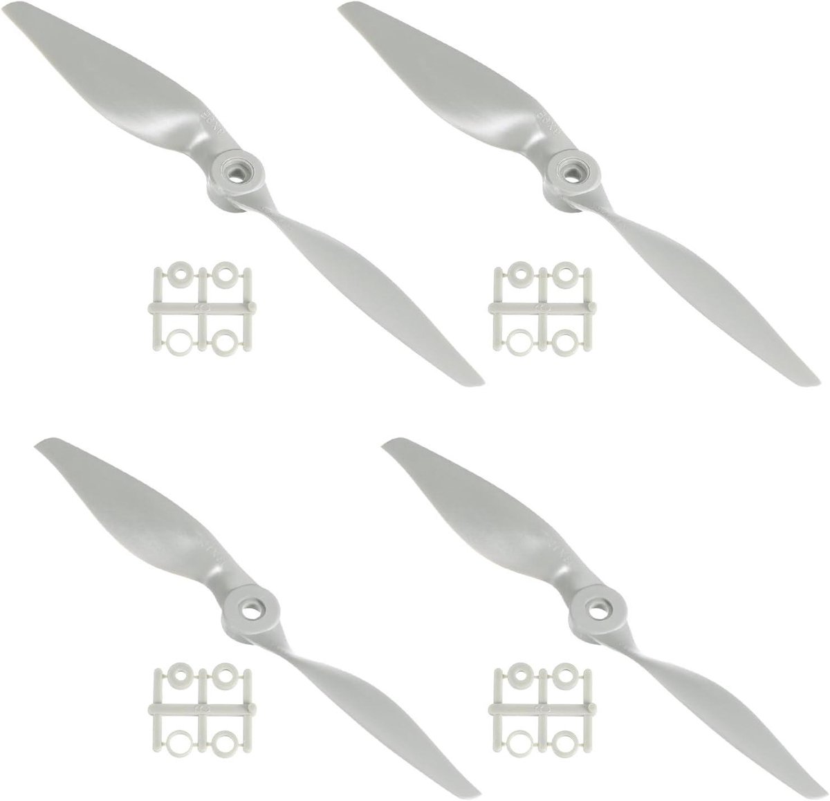 Allecta - Grijze propellerbladen voor elektrisch vliegtuig, 9x6" 8x6", set van 4 stuks