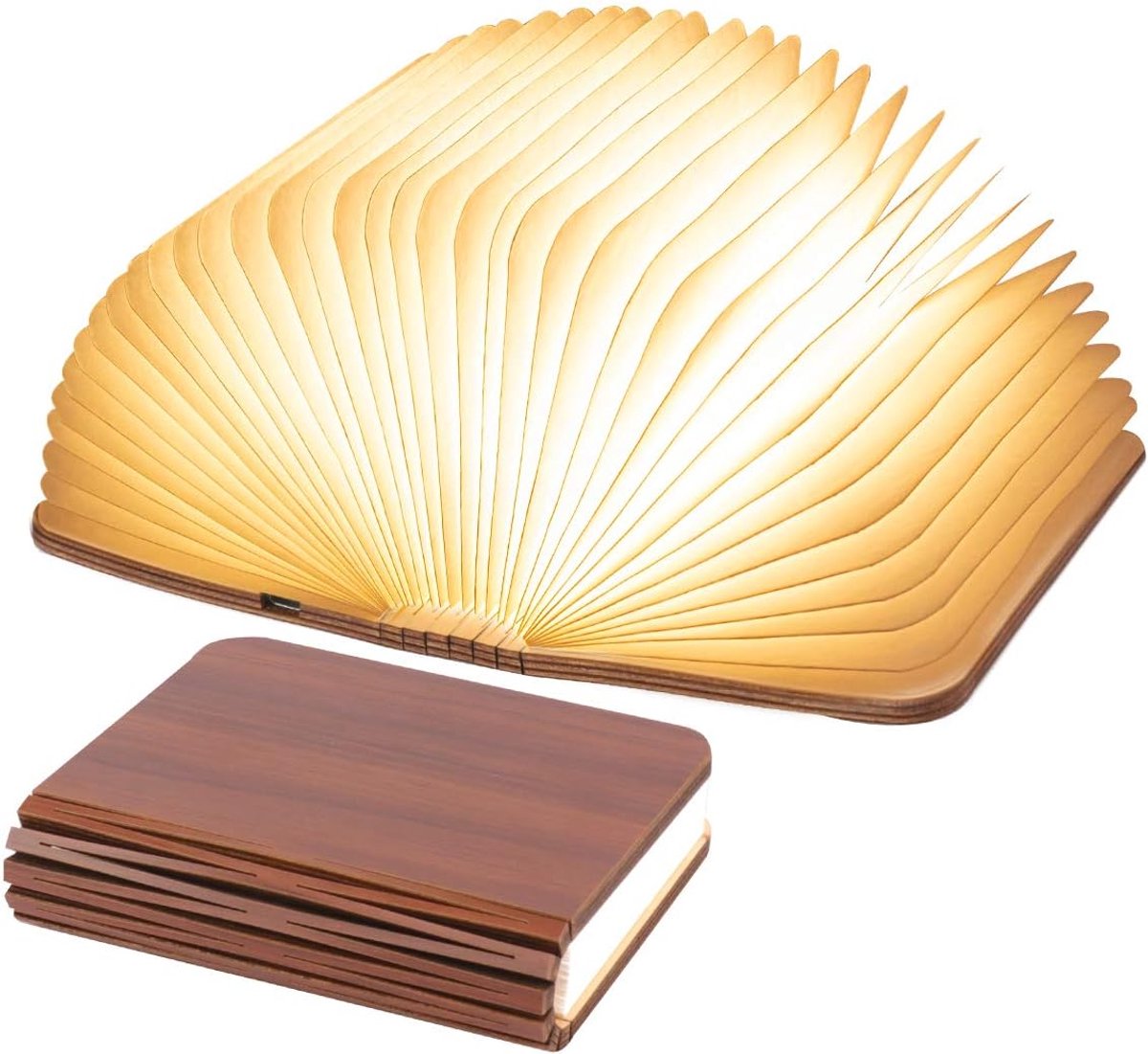 OUYLAF Boeklamp - leeslamp - boeklampje - boek lampje - 7 kleuren mini opvouwbare boeklamp - Oplaadbaar en Opvouwbaar Papieren Lamp - Book Light - Sfeerverlichting - 3,9 × 3,1 × 1 inch - mi ni