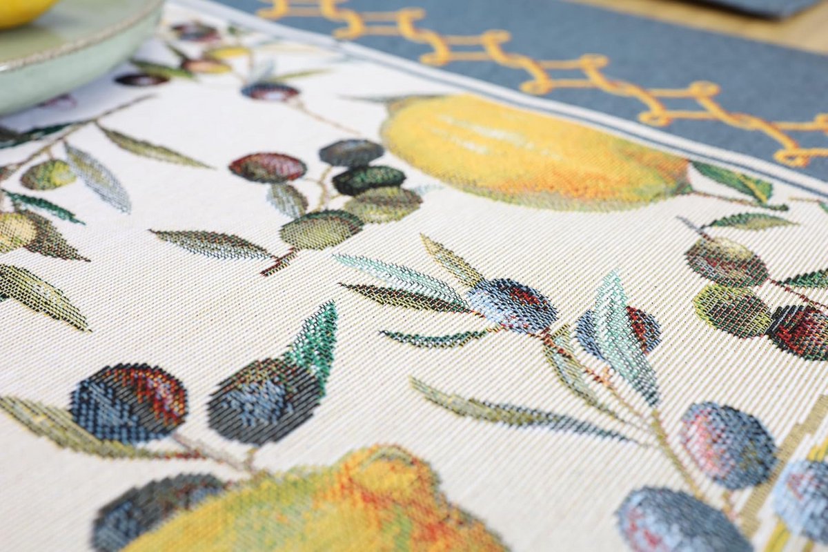 Wasbare Jacquard Tafelloper Lente Zomer 140 x 45 cm voor Eetkamer en Keuken