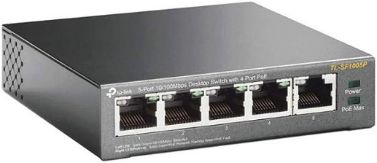 5-poorts desktop switch met PoE en hoge snelheid