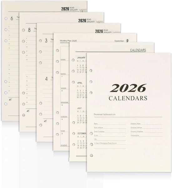 Weekplanner-2026-Inlegblad-A5-6-gaten-176-paginas-kalendervulling-139x206-mm-agenda-2026-volwassenen-agenda-2026-a5-agenda-2026-ringband-planner-2026-planner-agenda-planner-organizer-navulpapier-voor-planners-dagboeken-doe-het-zelfprojecten
