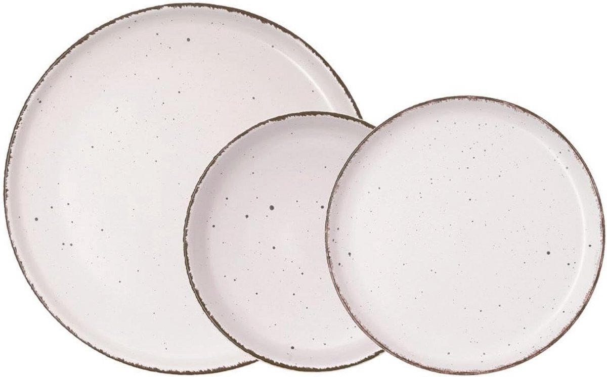 12-Delig Keramisch Servies voor 4 Personen in Beige