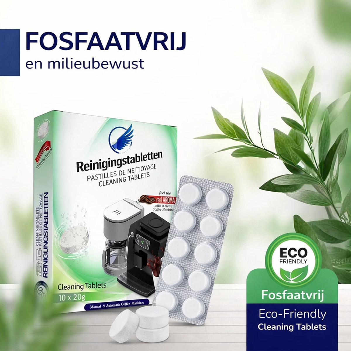 Reinigings tabletten Koffiemachine 20 Stuks – Fosfaatvrij – Universeel voor Jura, Siemens, Philips, De’Longhi — afbeelding 2