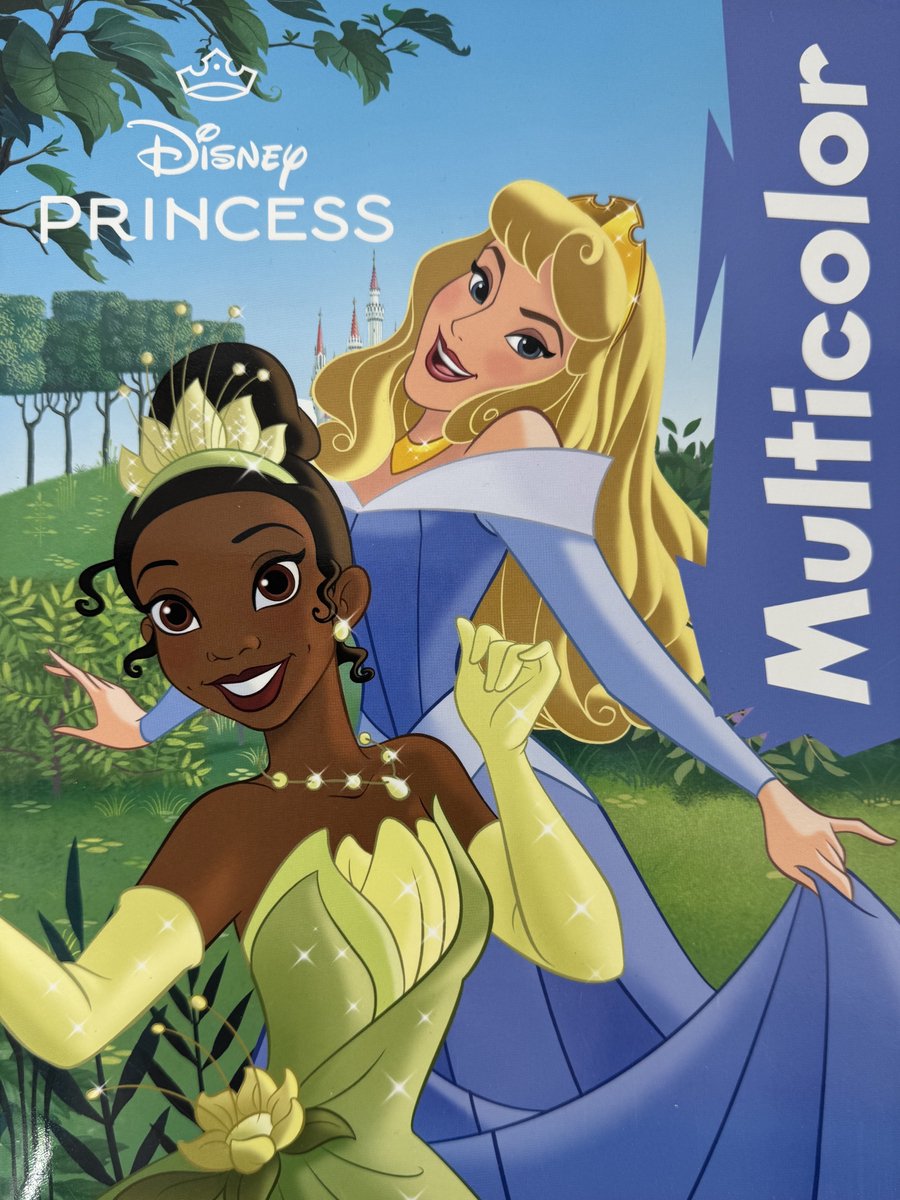 Disney Princess kleurboek - Tiana en Doornroosje - prinsessen - blauw - Multicolor - 32 blz