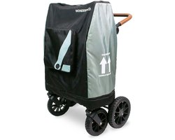 WonderFold W4 Reishoes voor Bolderkar - Beschermhoes voor Kinderwagen - Met opbergvak - Zwart/Grijs
