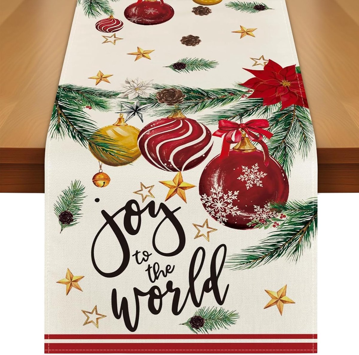 Tafelloper Kerstmis, 33 x 183 cm, gouden sneeuwvlokken, kerstdecoratie, tafel, seizoensgebonden winter, keuken, tafel, decoratie, binnen, vakantie, feestdecoratie (G)