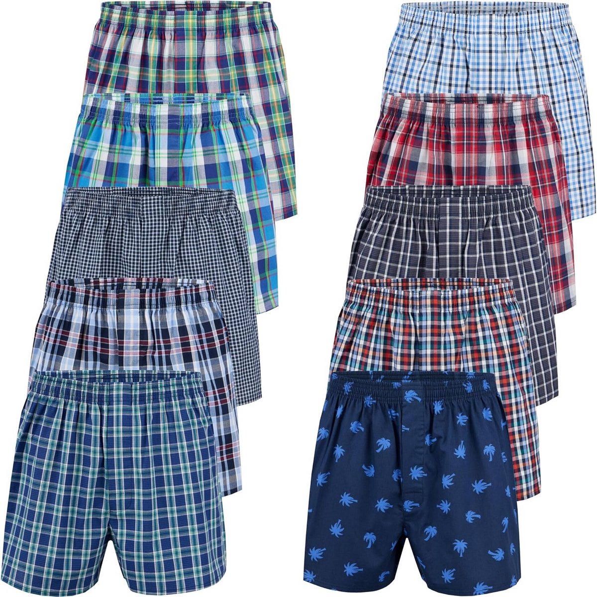 Heren Boxershorts Classic 10-Pack van 100% Katoen - Comfort en Stijl