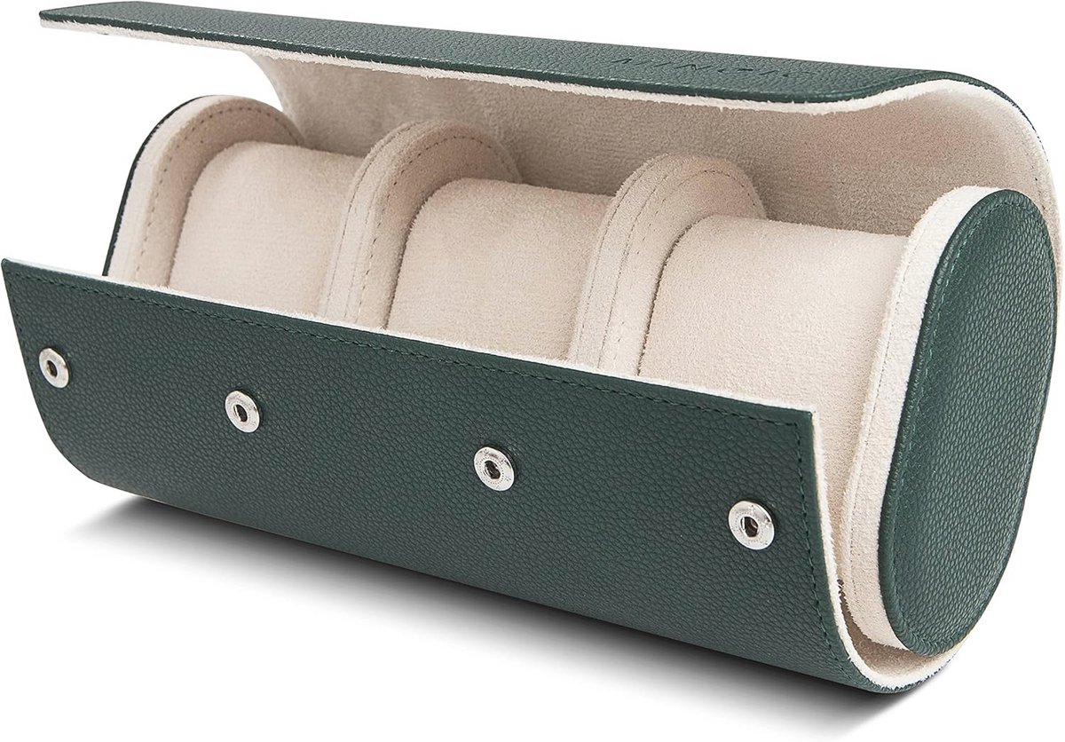 Horlogebox voor 3 horloges - Kunstlederen Reishorlogedoos en Organizer