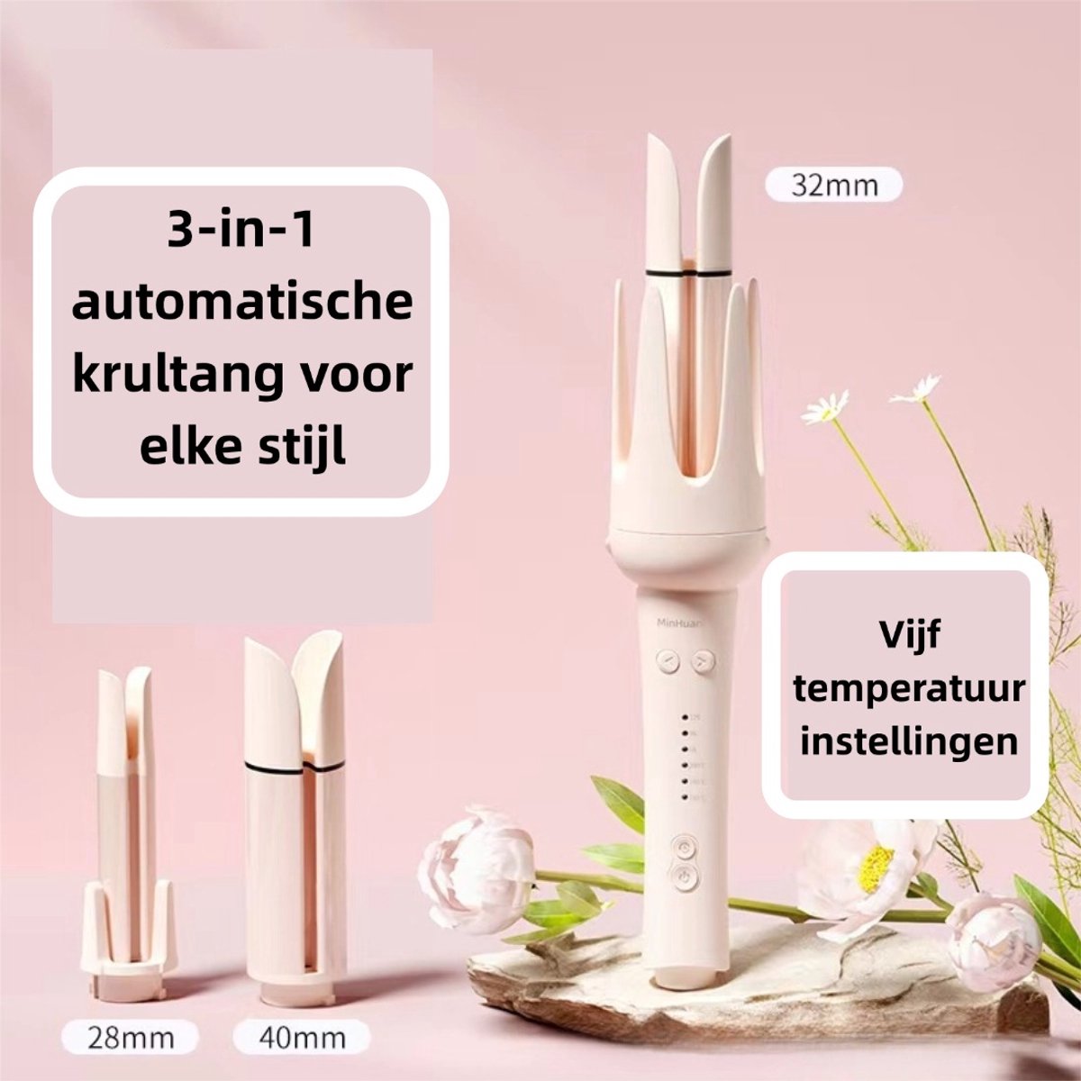 OIMG 32MM/28MM Keramische Krultang - krultang automatisch - afbeelding 3