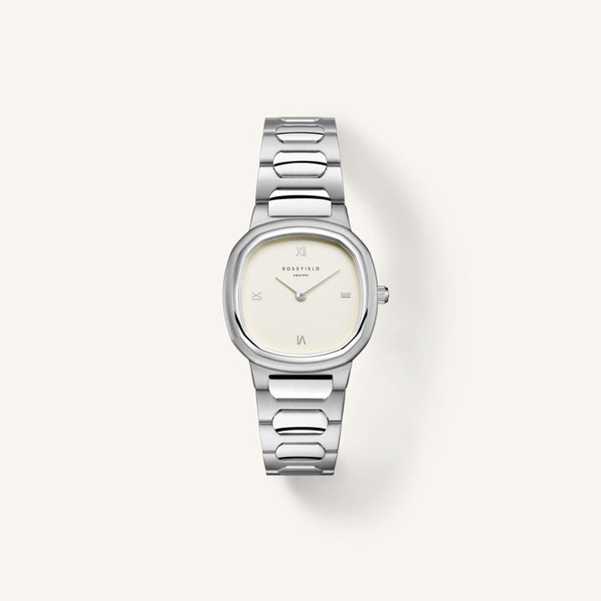 Rosefield Gaia Creme Silver dames horloge