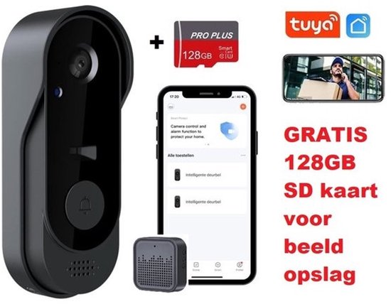 Tuya Video deurbel met Camera + WiFi | Bewegingssensor |